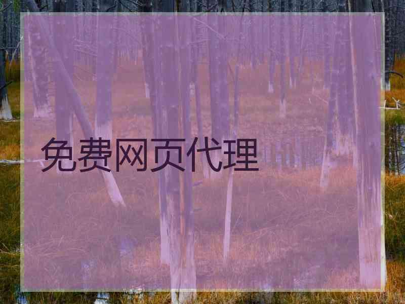 免费网页代理