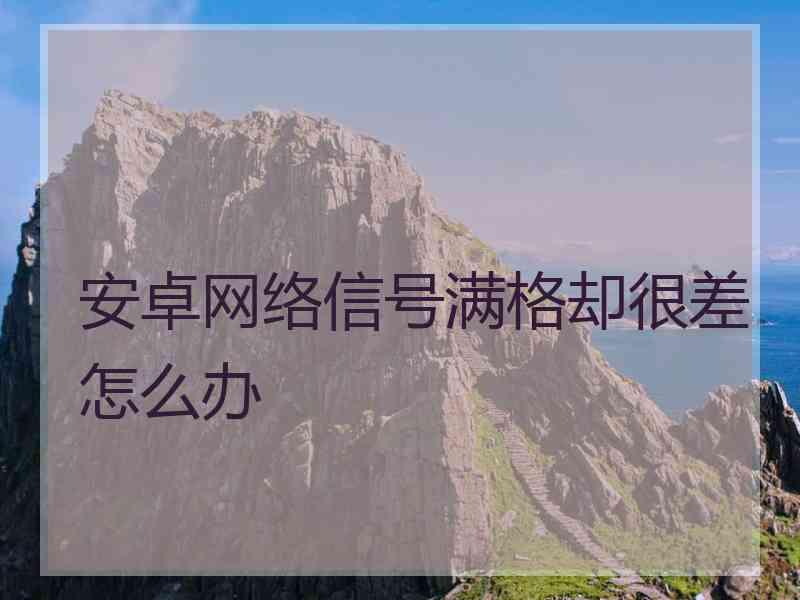 安卓网络信号满格却很差怎么办