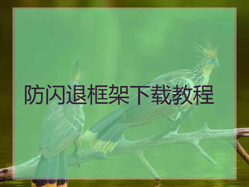 防闪退框架下载教程