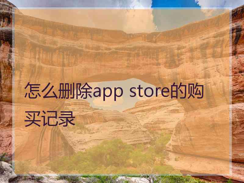 怎么删除app store的购买记录