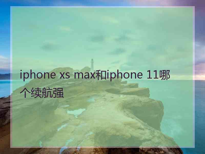 iphone xs max和iphone 11哪个续航强