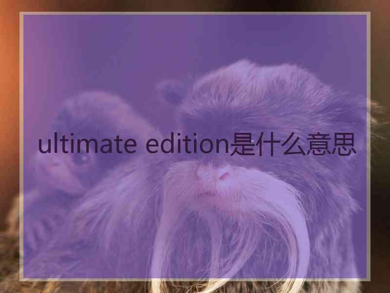 ultimate edition是什么意思