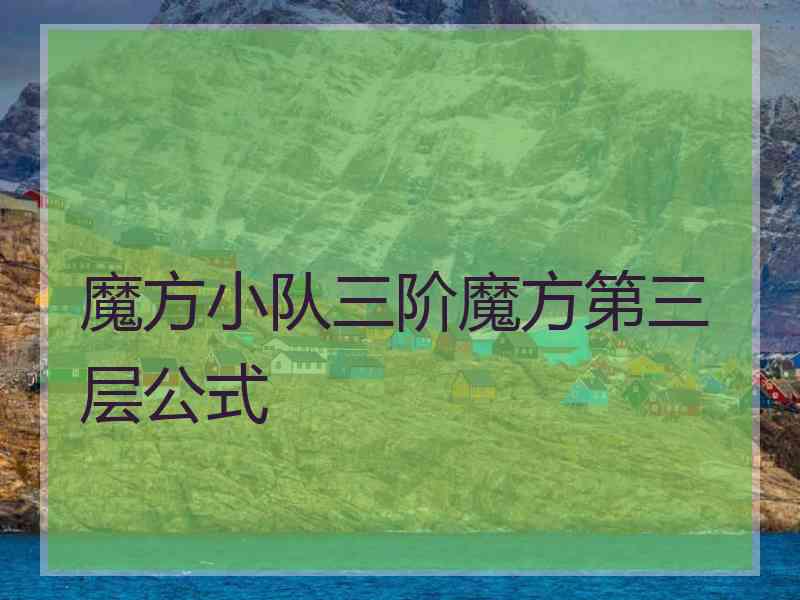 魔方小队三阶魔方第三层公式