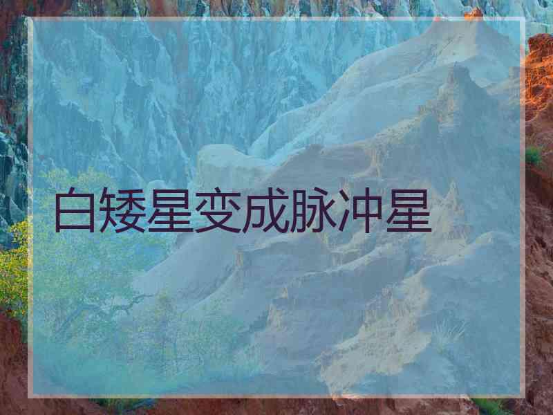 白矮星变成脉冲星