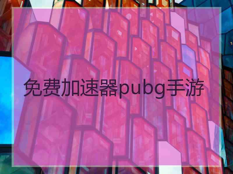 免费加速器pubg手游