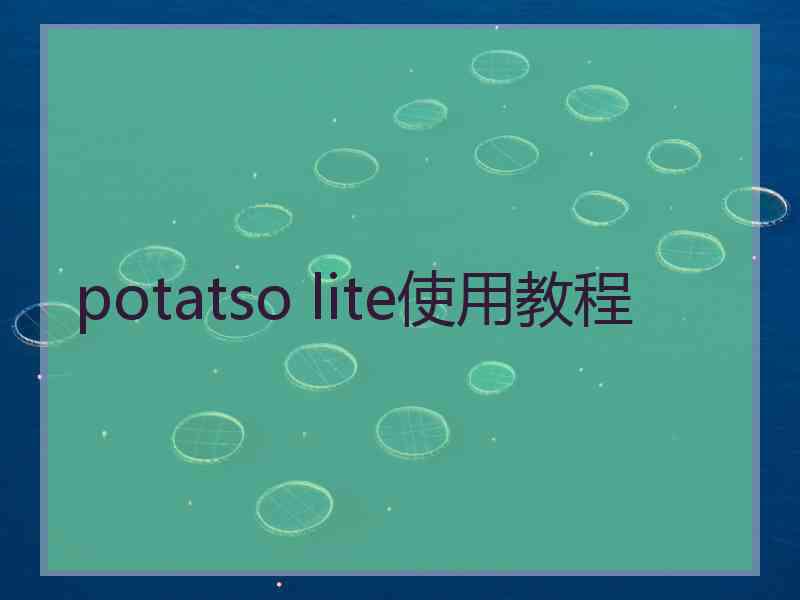 potatso lite使用教程