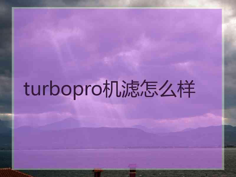 turbopro机滤怎么样