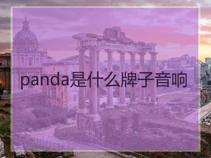 panda是什么牌子音响