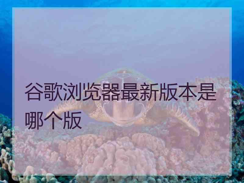 谷歌浏览器最新版本是哪个版