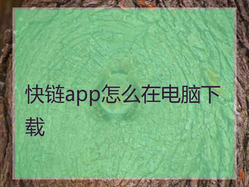 快链app怎么在电脑下载