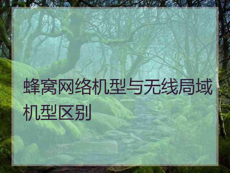 蜂窝网络机型与无线局域机型区别