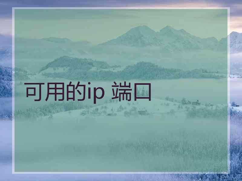 可用的ip 端口