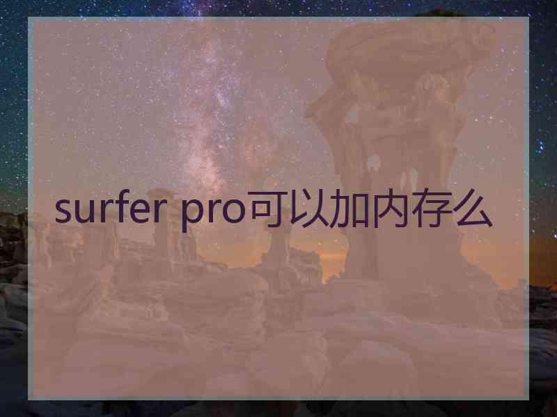 surfer pro可以加内存么