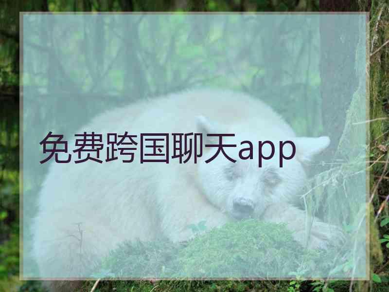 免费跨国聊天app