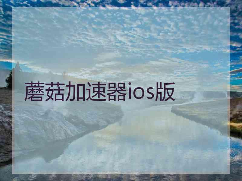 蘑菇加速器ios版