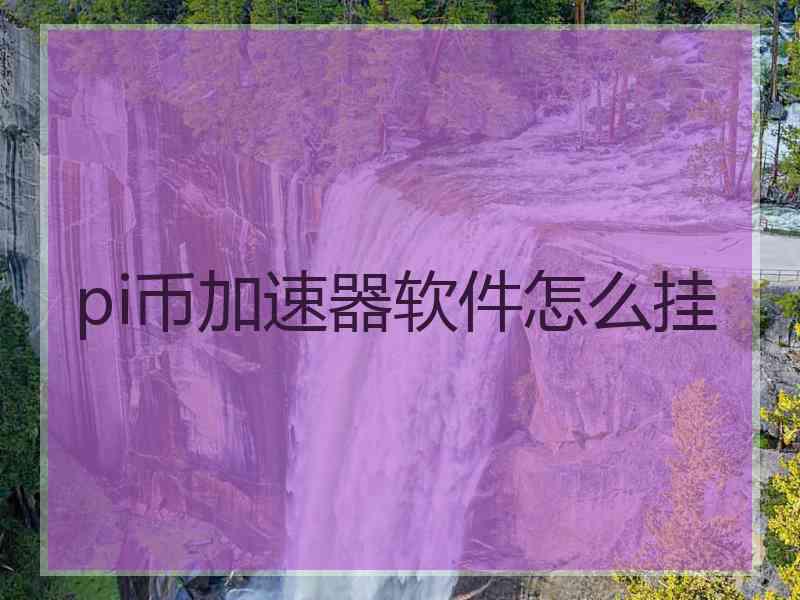 pi币加速器软件怎么挂