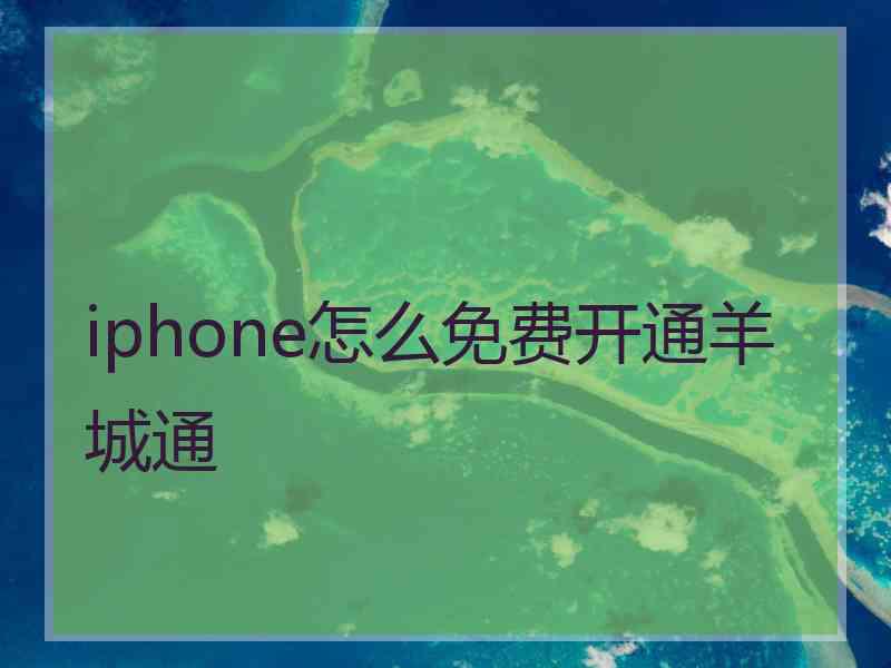 iphone怎么免费开通羊城通