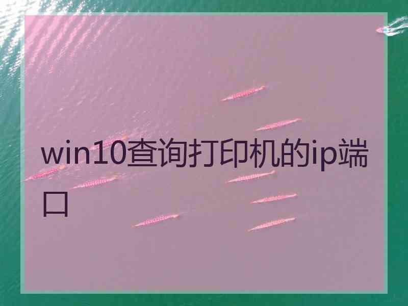 win10查询打印机的ip端口