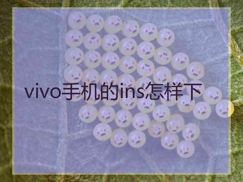 vivo手机的ins怎样下