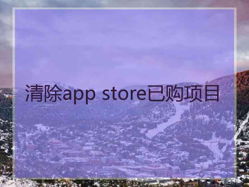 清除app store已购项目