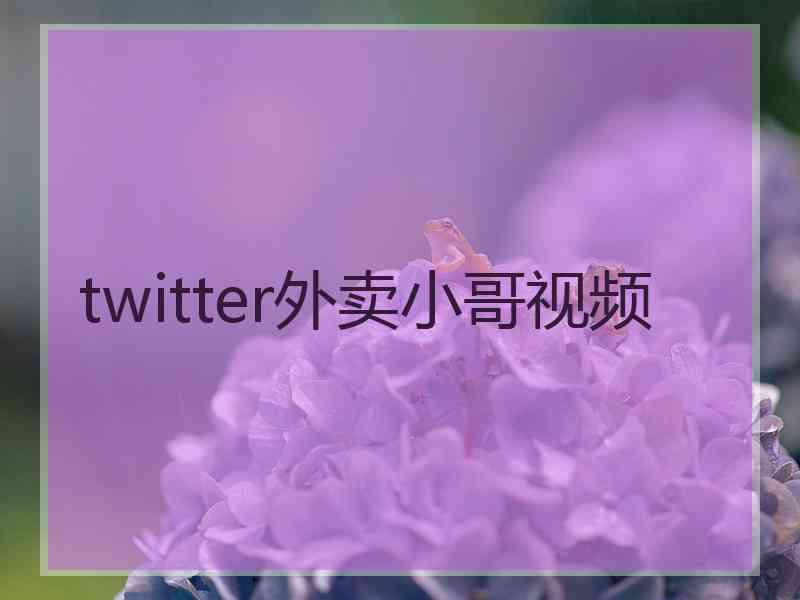 twitter外卖小哥视频