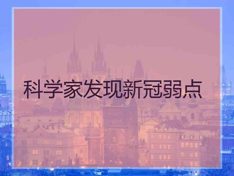 科学家发现新冠弱点