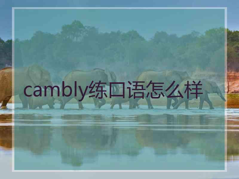 cambly练口语怎么样