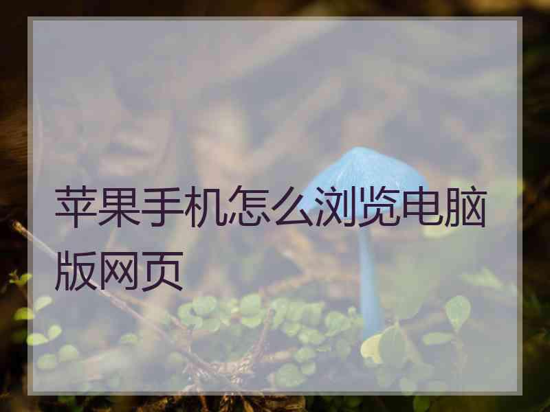 苹果手机怎么浏览电脑版网页