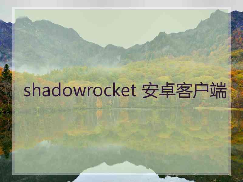 shadowrocket 安卓客户端