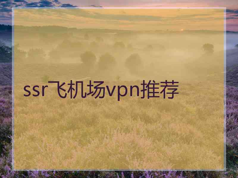 ssr飞机场vpn推荐