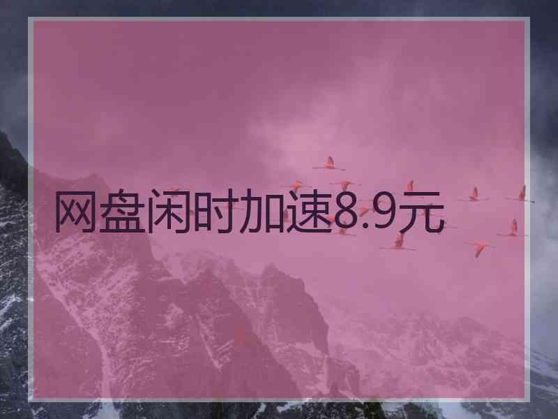 网盘闲时加速8.9元