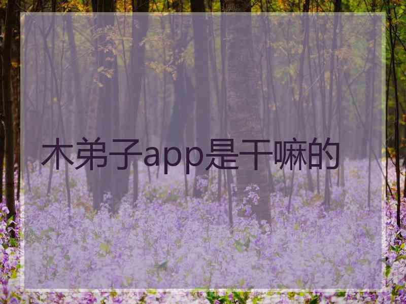 木弟子app是干嘛的