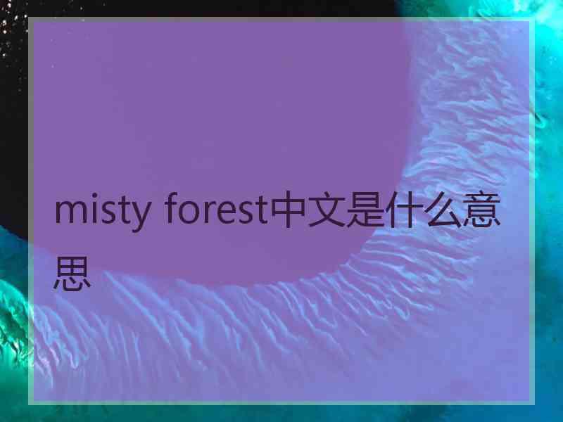 misty forest中文是什么意思