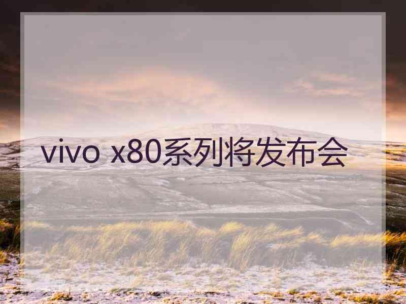 vivo x80系列将发布会