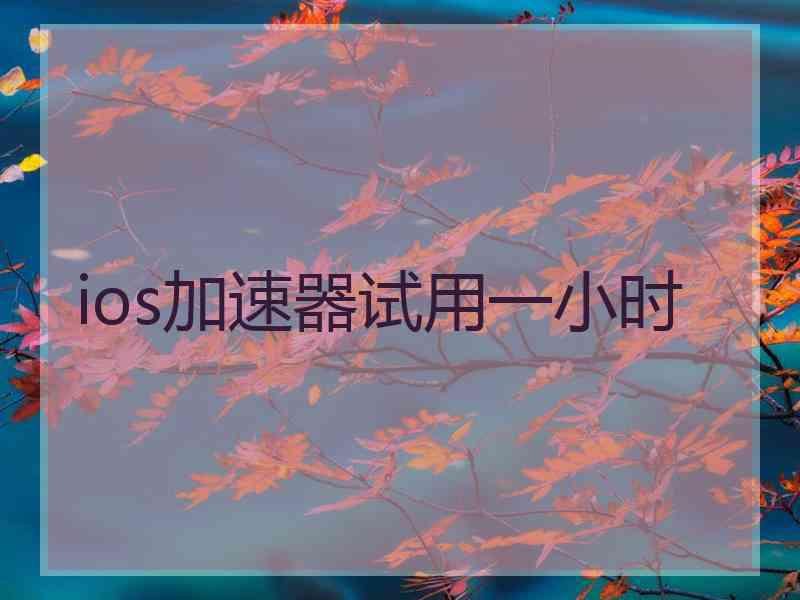 ios加速器试用一小时