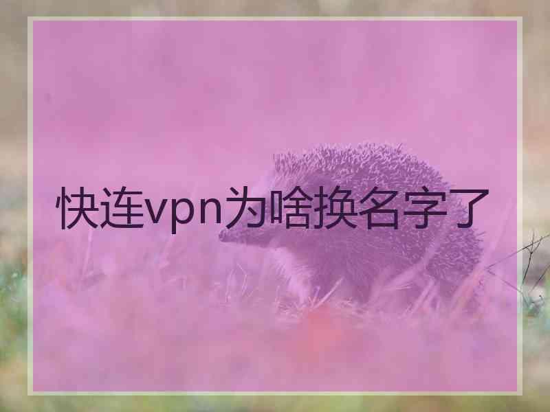 快连vpn为啥换名字了