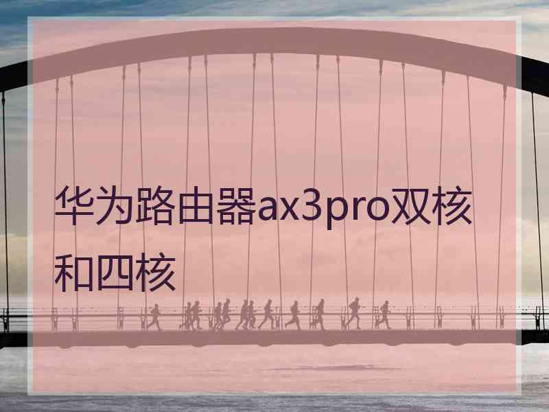 华为路由器ax3pro双核和四核