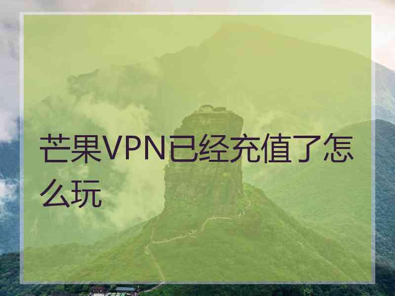 芒果VPN已经充值了怎么玩