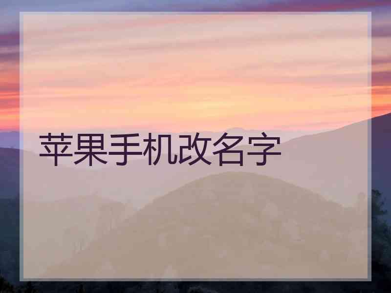 苹果手机改名字