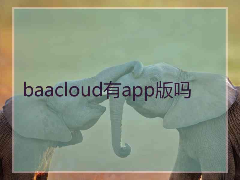 baacloud有app版吗