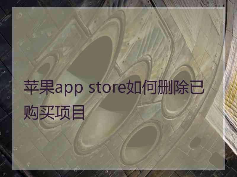 苹果app store如何删除已购买项目