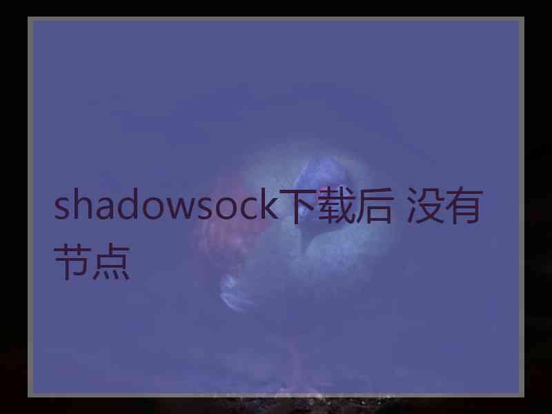 shadowsock下载后 没有节点