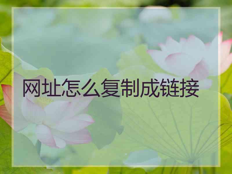 网址怎么复制成链接