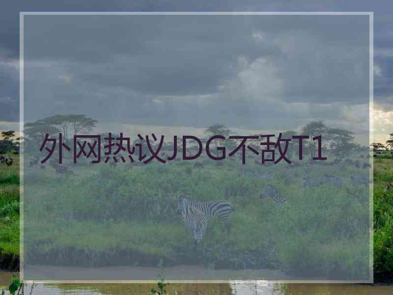 外网热议JDG不敌T1